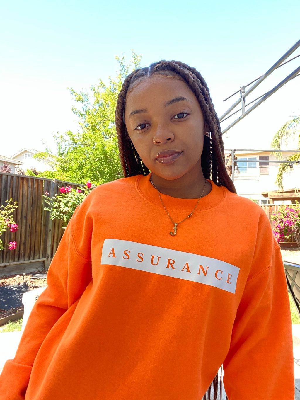 Assurance Crewneck - Bright Orange/White